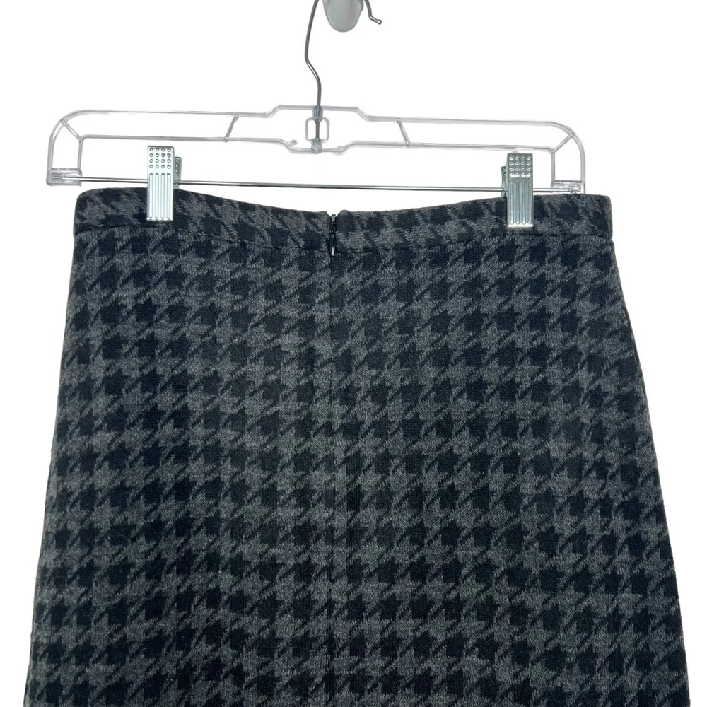 Ferre de Como Gray Black Houndstooth Print Skirt Approx Medium